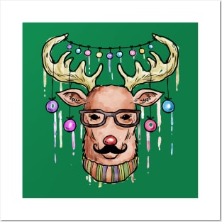 Christmas Gift Design, Christmas Clothing, Christmas Artwork, Christmas Deer Posters and Art